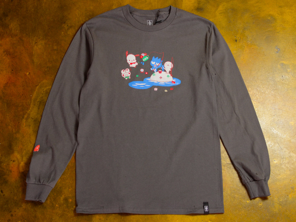 Hello Kitty Fishing Long Sleeve T-Shirt - Charcoal