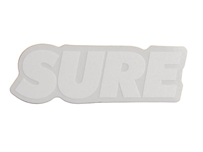 Small Sure Banner Sticker - White