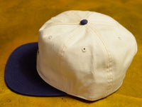 Crew Embroidered 2 Tone 5 Panel Snapback Cap - Natural / Navy