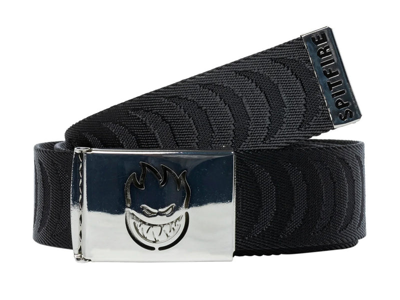 Bighead Cut Out Jacquard Swirl Belt - Black