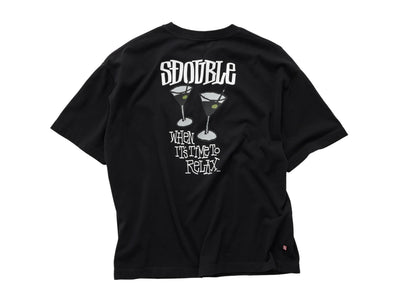 S-Double - Time To Relax Heavyweight T-Shirt - Overdye Black