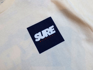 Banner Square T-Shirt - Cream / Navy / White