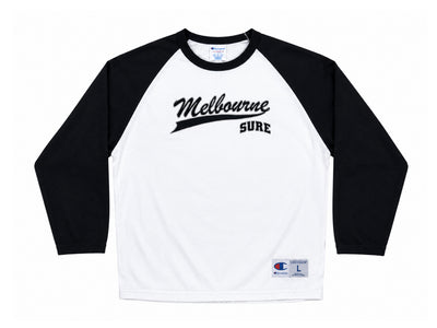 Sure - Champion City Raglan Baseball T-Shirt - White / Black