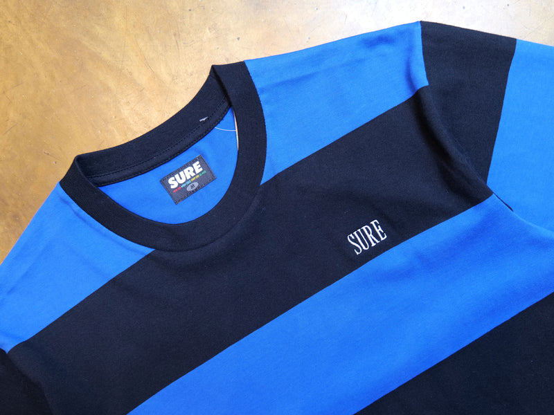 Crew Embroidered Stripe T-Shirt - Blue / Black / White