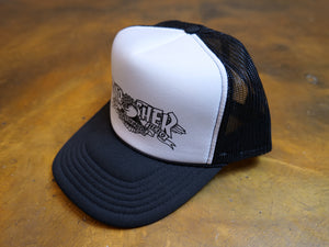 Thrasher x Antihero Mag Banner Trucker Cap - Black / White