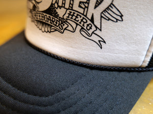 Thrasher x Antihero Mag Banner Trucker Cap - Black / White