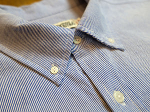 Oxford Classic Short Sleeve Shirt - White / Blue Stripe