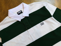 Crew Embroidered Stripe Rugby - Natural / Forest / Black