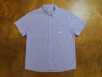 Oxford Classic Short Sleeve Shirt - White / Blue Stripe