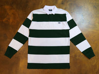 Crew Embroidered Stripe Rugby - Natural / Forest / Black