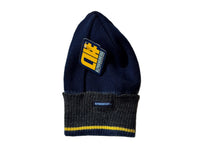 Vintage Striped Knit Beanie - Navy / Grey