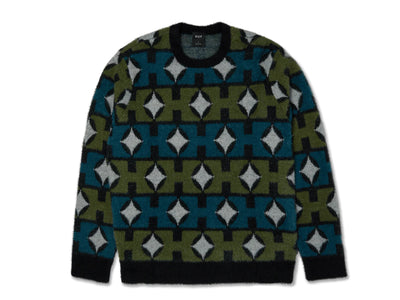 HUF - Space Age Crewneck Knit Sweater - Pine