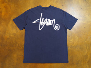 Shawn Script T-Shirt - Washed Navy