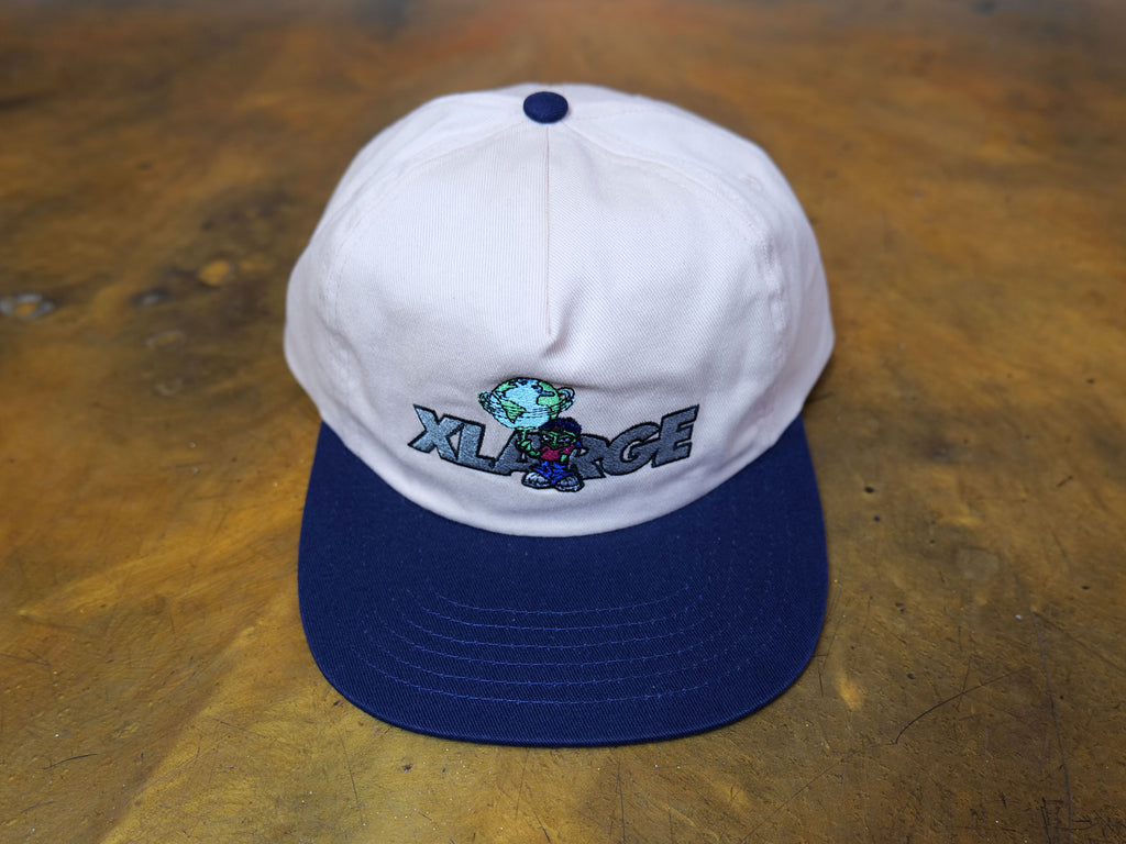 Around the World Snapback - Thrift White