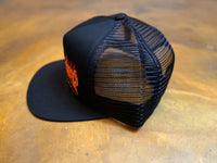 Thrasher Magazine Embroidered Flame Logo Mesh Cap - Black