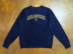 Letterman Super Heavyweight Reverse Weave Crew Fleece - Navy