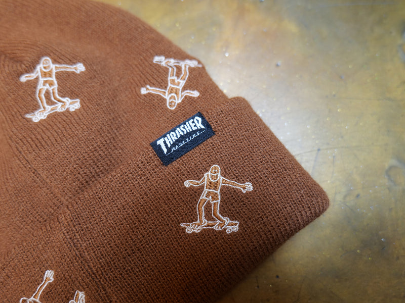 Thrasher Gonz Pattern Beanie - Brown