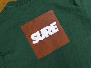 Banner Square T-Shirt - Forest Green / Chocolate / White