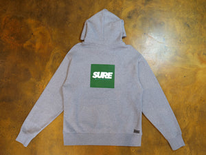 Banner Square Heavy Weight Hood - Grey Marl / Forest Green / White