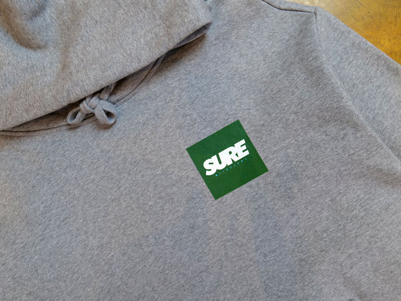 Banner Square Heavy Weight Hood - Grey Marl / Forest Green / White