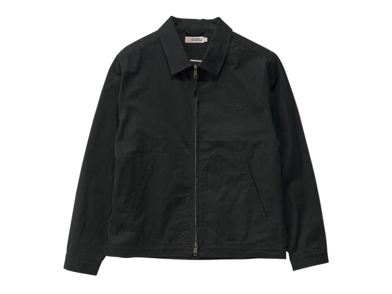 Unlined Canvas Zip Jacket - Black