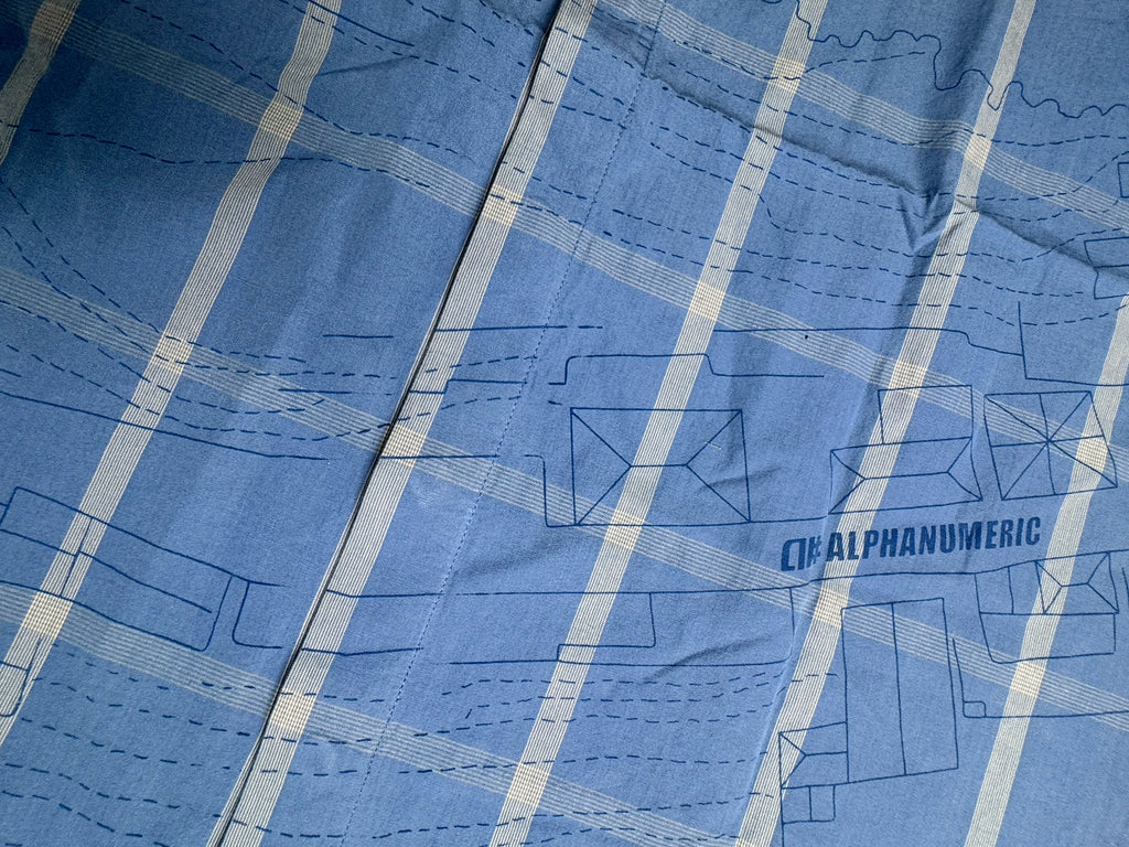 Vintage Plaid Short Sleeve Shirt - Blue