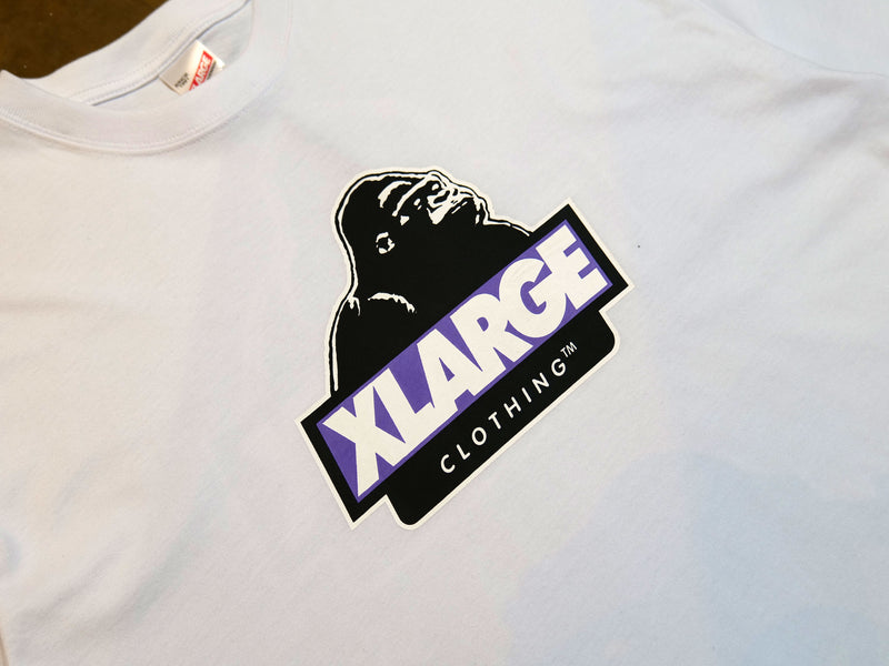 Slanted T-Shirt - White / Purple