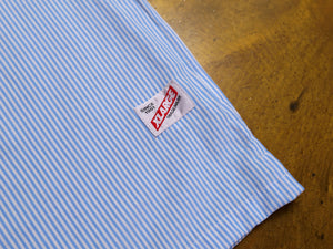 Oxford Script Short Sleeve Shirt - White / Blue Stripe