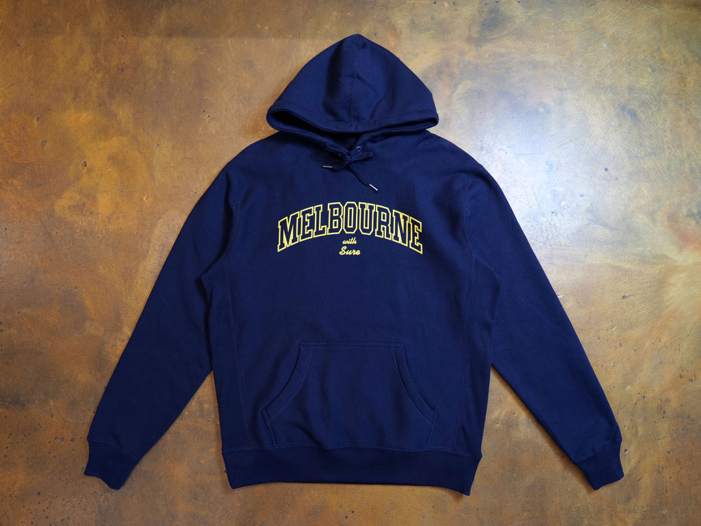 Letterman Super Heavyweight Reverse Weave Hooded Fleece - Navy