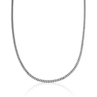 Carmine Sterling Silver 3 mm Wide Cuban Link Chain - 55 cm