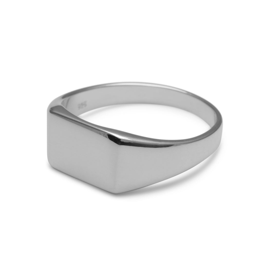 Colombo Sterling Silver 11 mm x 7 mm Rectangle Signet Ring