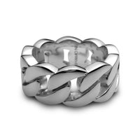 Cuban Link Ring Sterling Silver 9mm Wide