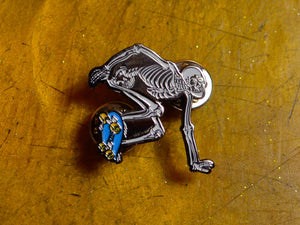 Skateboarding Skeleton Pin
