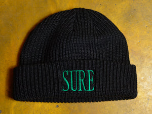 Crew Embroid Cable Beanie - Black