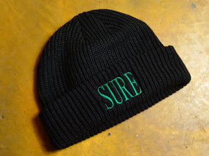 Crew Embroid Cable Beanie - Black