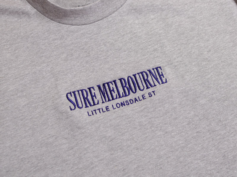 Little Lonsdale St. Heavyweight Embroidered T-Shirt - Athletic Heather / Navy
