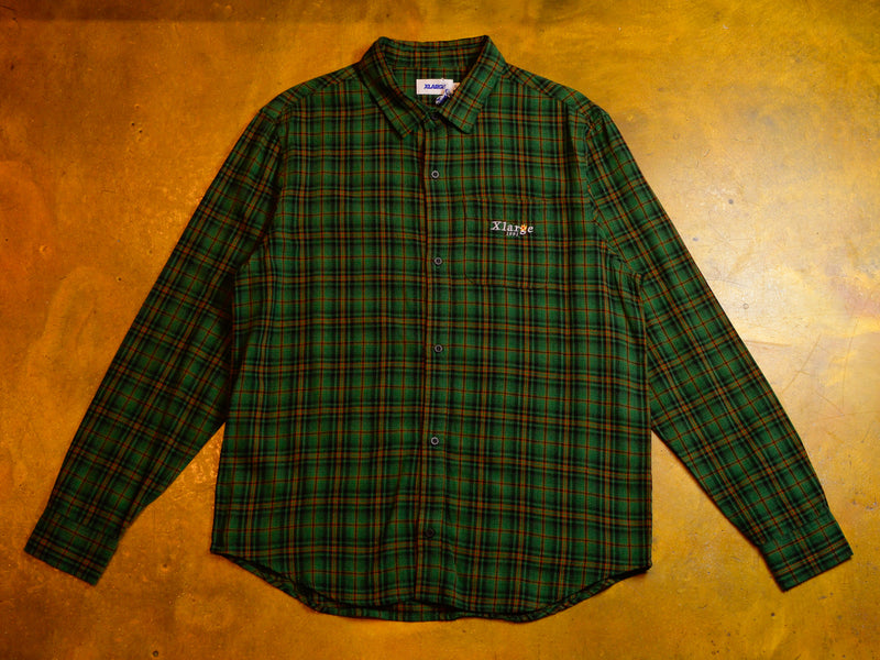 Flower Check LS Shirt - Green