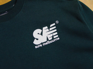 SM Crewneck Fleece - Pine Green / White