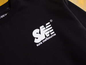 SM Crewneck Fleece - Black / White