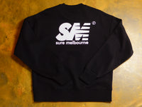 SM Crewneck Fleece - Black / White