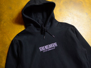 Little Lonsdale St. Embroidered Super Heavyweight Reverse Weave Hooded Fleece - Black