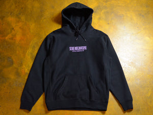 Little Lonsdale St. Embroidered Super Heavyweight Reverse Weave Hooded Fleece - Black