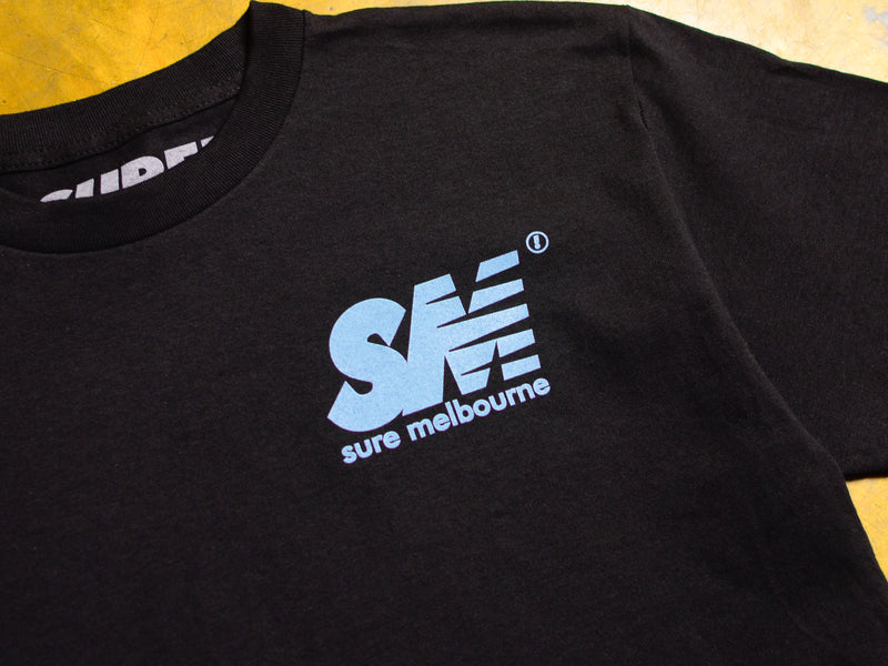 SM T-Shirt - Black / Sky Blue
