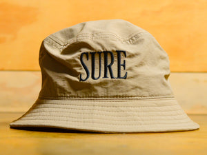 Crew Embroid Nylon Bucket Hat - Khaki