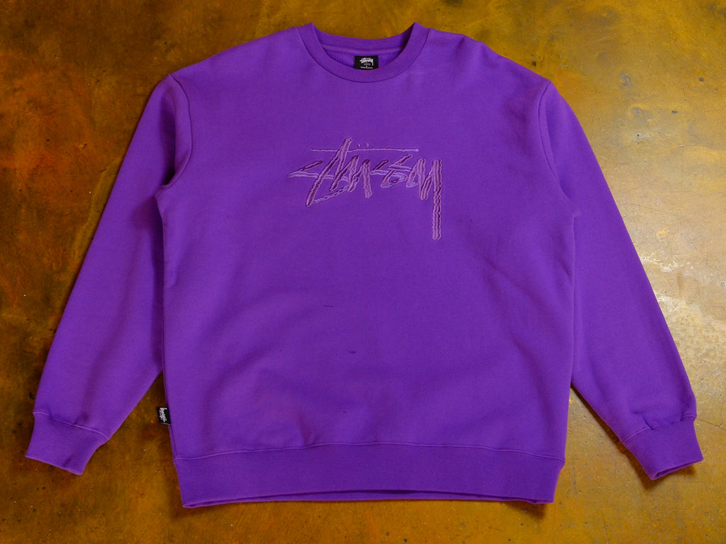 Solid Stock Embroidery Crew - Bright Violet