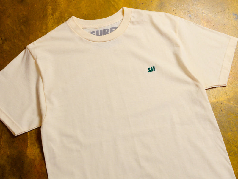 SM Micro Embroidered T-Shirt - Cream / Forest