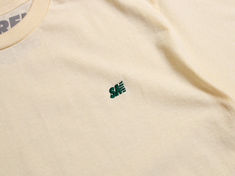 SM Micro Embroidered T-Shirt - Cream / Forest