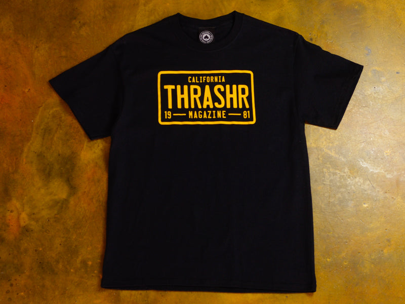 Thrasher License Plate T-Shirt - Black