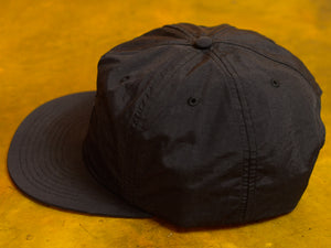 Banner Label Nylon Snapback Cap - Black