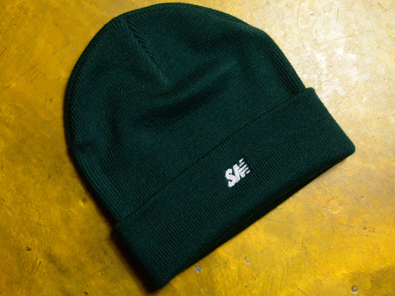 SM Classic Micro Embroidered Cuff Beanie - Forest / White